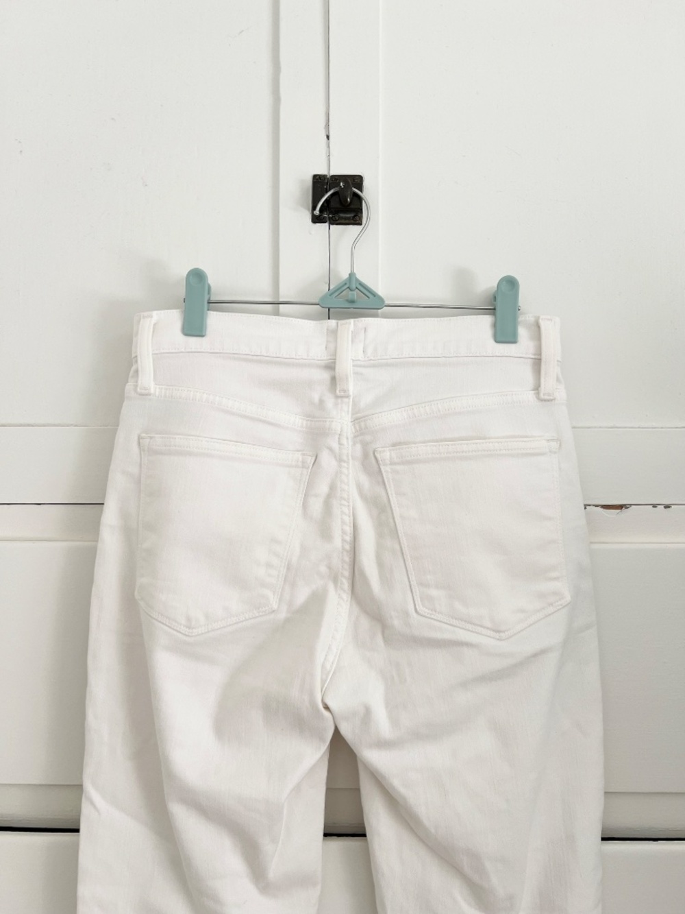 J.Crew Factory 10” High Rise Skinny Jeans White Raw Hem Stretch Denim 28 - Picture 6 of 8